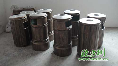  古意盎然，韶關(guān)園林仿銅玻璃鋼垃圾桶